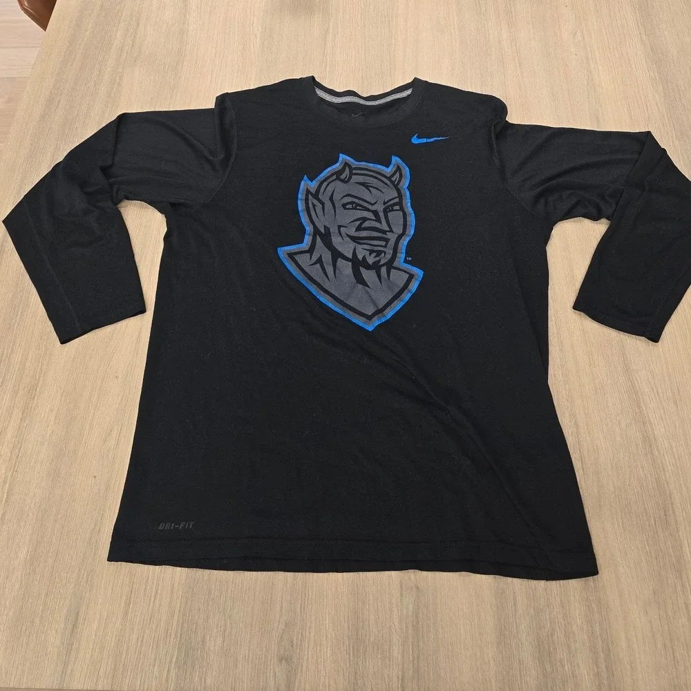 Nike Dri-Fit Performance Long Sleeve Sweater Mens Large Duke‎ Blue Devils